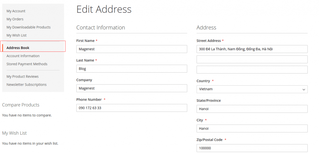 Input your default shipping address