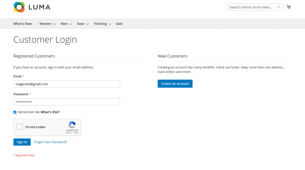 Customer login