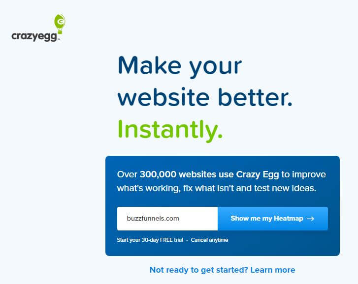 Crazy Egg is one of the best sales funnel examples