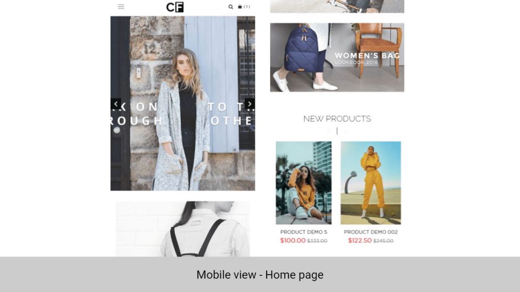 Magento 2 theme - Couture theme in mobile view