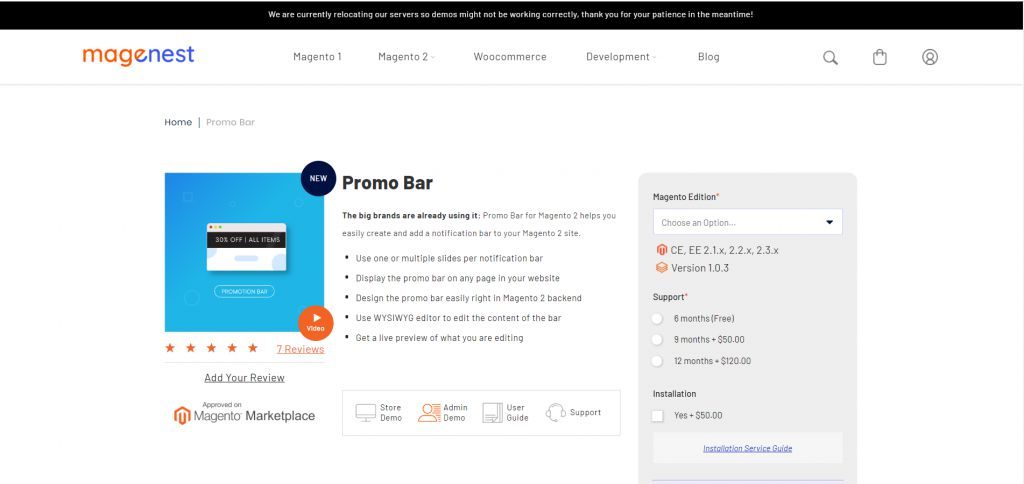 Magento 2 - Promo Bar 