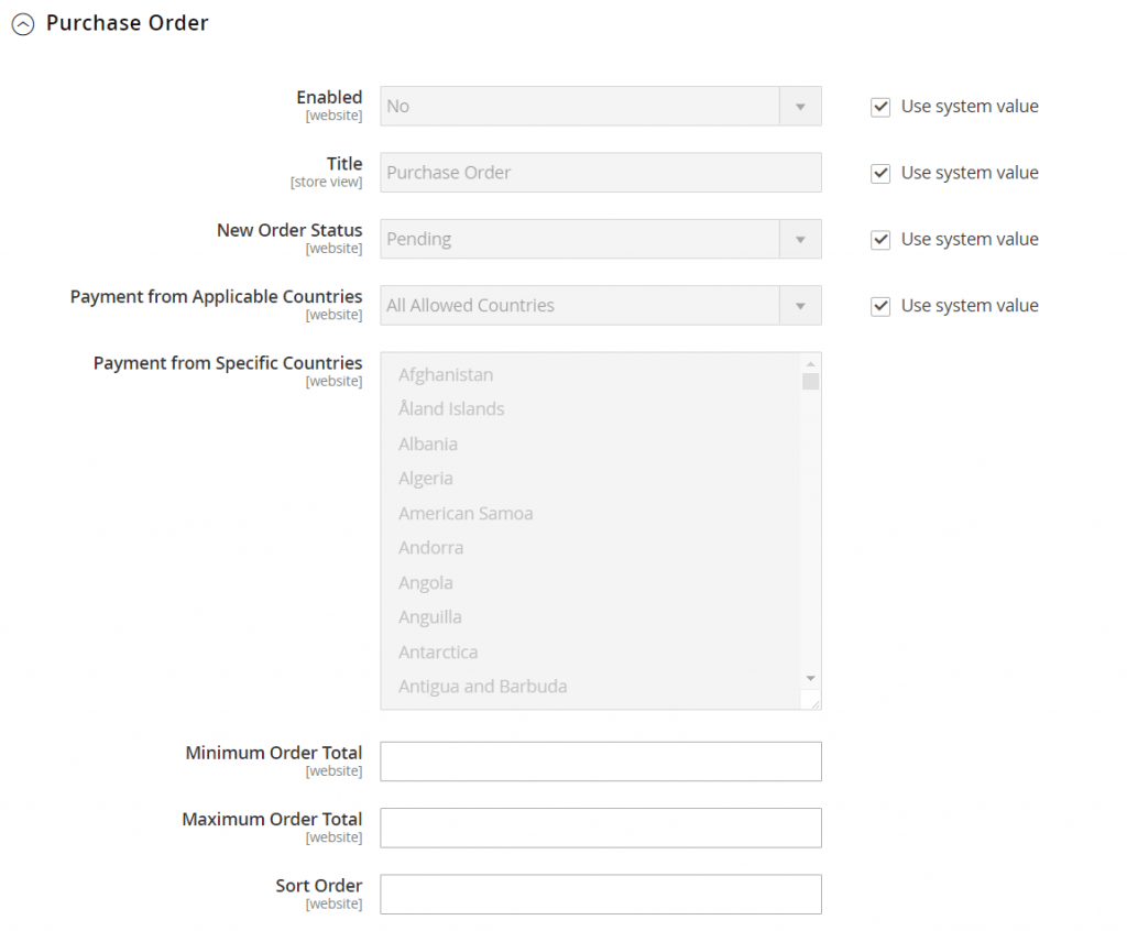 Magento 2 purchase order