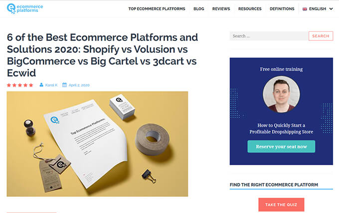 Ecommerce Platforms blog