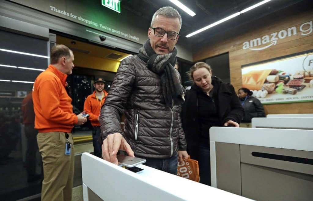 Self-checkout process for customers in Amazon stores