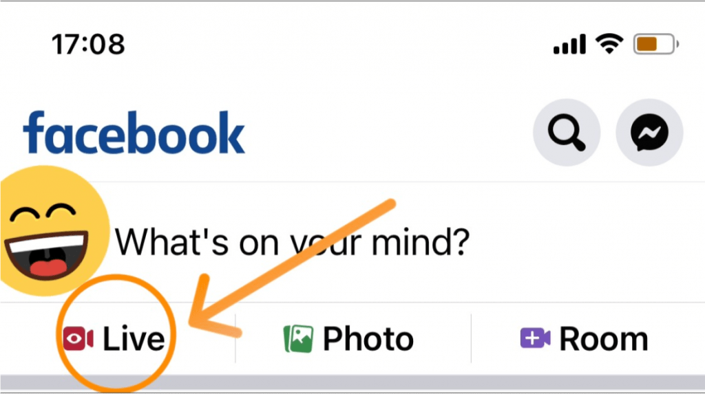 how to use facebook live: Step 1