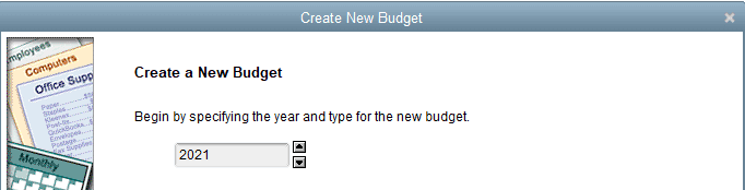 How to create a budget in QuickBooks - Step 1: Choose your budget year