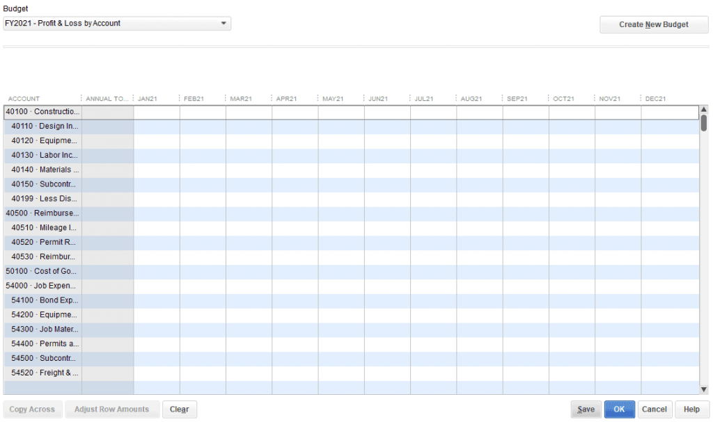 How to Create a Budget in QuickBooks - Step 5: Enter Your Budget 