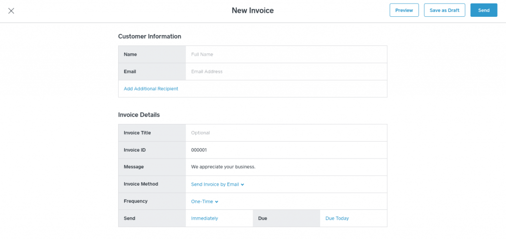 Creating Online Invoices