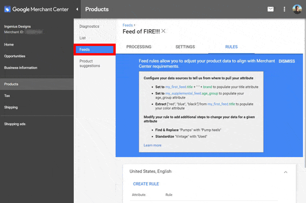 Multiple product feeds in Google Merchant Center