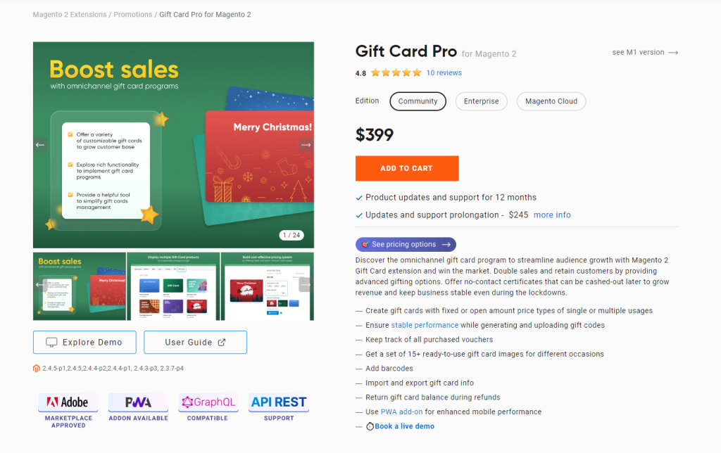 Amasty Gift Card Extension