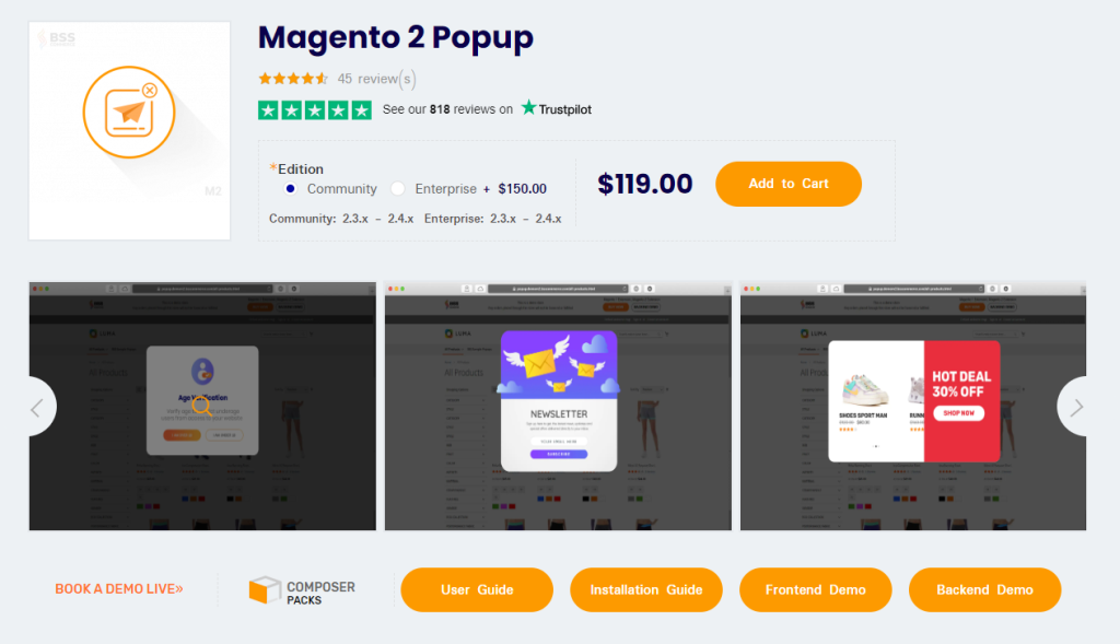 BSSCommerce Magento 2 Popup extension