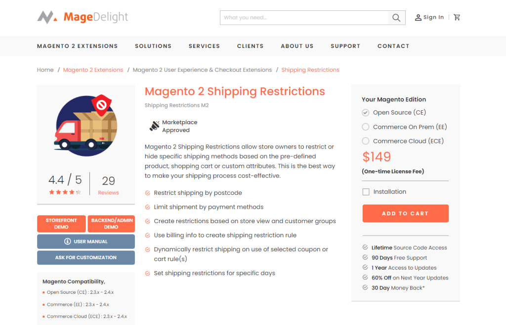 MageDelight Shippng Extension