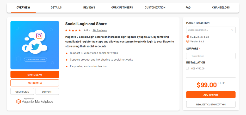 Magenest Social Login and Share extension