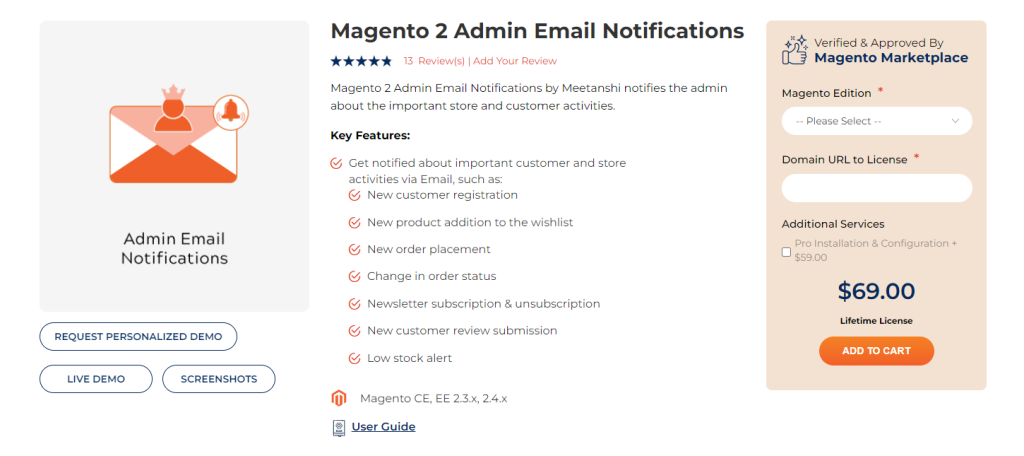 Magento 2 Admin Email Notification - Meetanshi