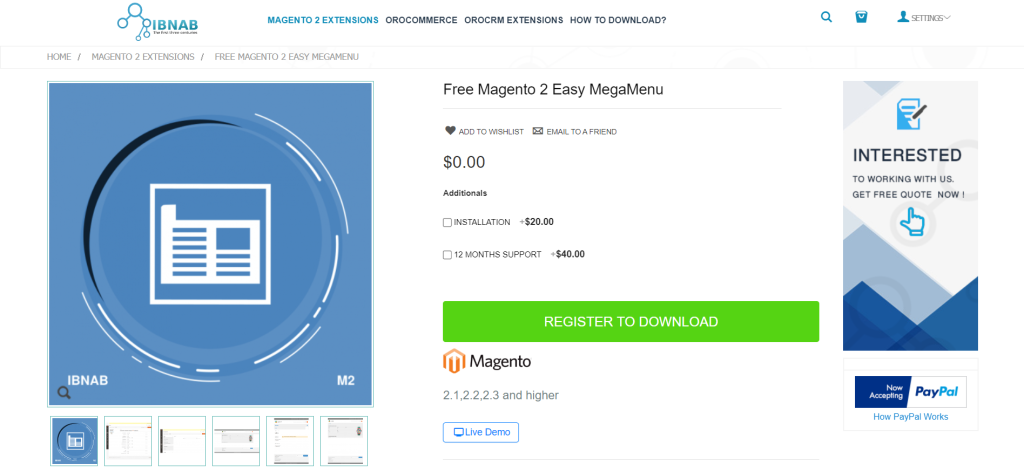 Magento 2 Mega Menu Extension Free Download by IBNAB