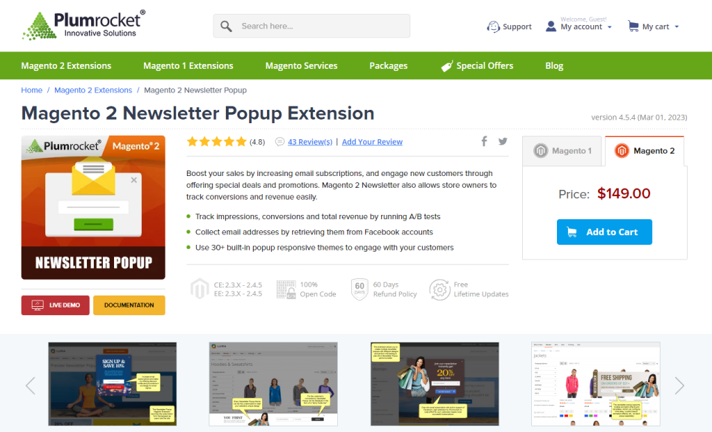 PlumRocket Magento 2 Popup extension