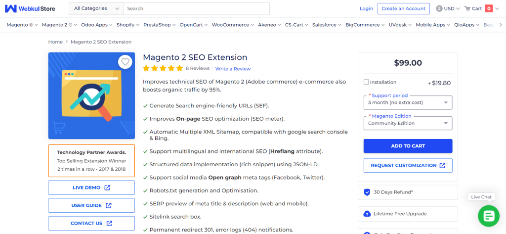 Webkul Magento 2 SEO extension