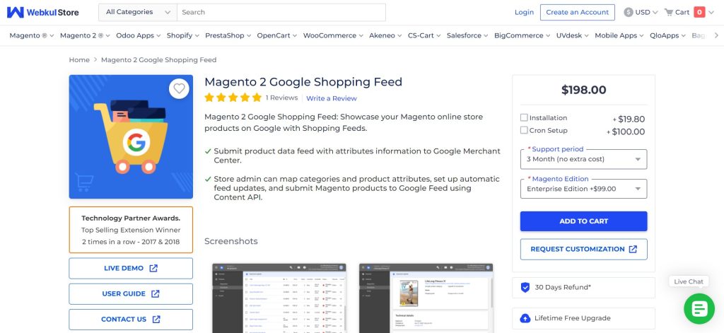Magento 2 Google Shopping feed from Webkul