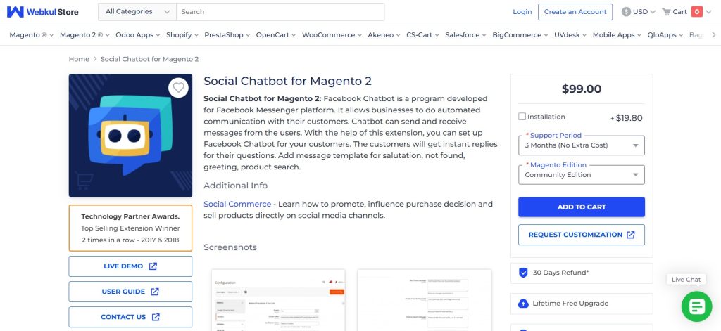 Magento 2 Chatbot extensions by Webkul