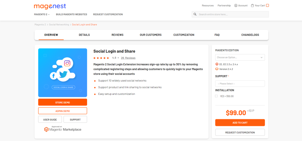 Magenest's Social Login and Share